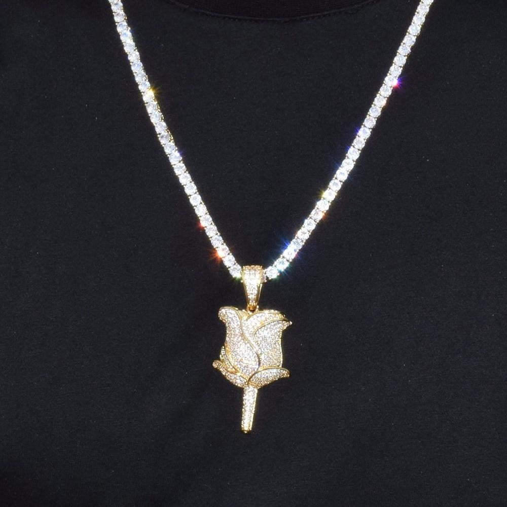 Rose Pendant W/ Chain - TheIceClub