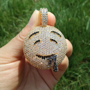 Drool Over Emoji Pendant With Chain - TheIceClub