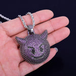 Purple Demon Emoji Pendant With Chain - TheIceClub