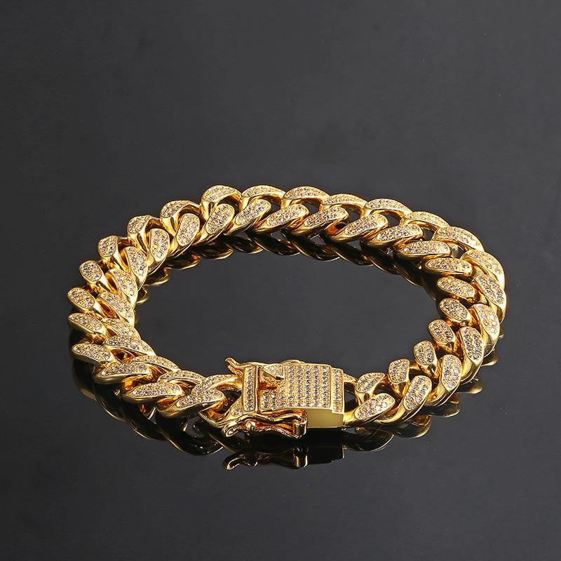 12mm Iced Cuban Bracelet - THE ICE CLUB