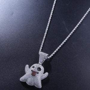 Iced Ghost Emoji Pendant - TheIceClub